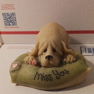 Tan and Green Plush Dog Decor Accent #111